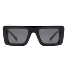 Lumos - Square Retro Two-Tone Thick Frame Flat-Top Sunglasses - Charming Charlie