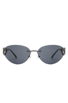 Myral - Women's Chic Frameless Oval Heart Designed Cat Eye Sunglasses - Charming Charlie