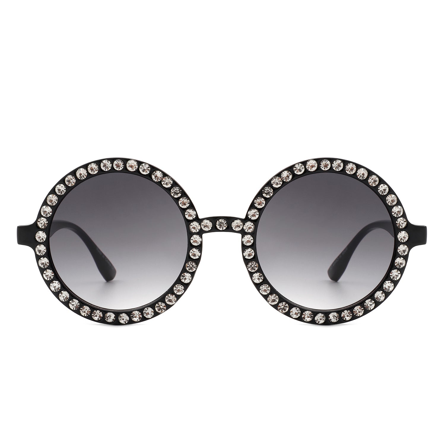 Dreamwey - Round Fashion Rhinestone Circle Oversize Women Sunglasses - Charming Charlie