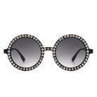 Dreamwey - Round Fashion Rhinestone Circle Oversize Women Sunglasses - Charming Charlie