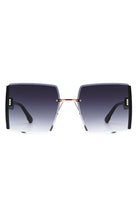 Lyris - Square Rimless Oversize Chic Women's Fashion Sunglasses - Charming Charlie