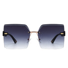 Brisla - Chic Oversized Rimless Square Tinted Fashion Women's Sunglasses - Charming Charlie