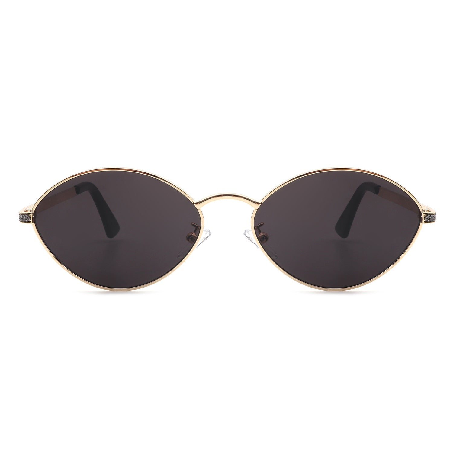 Ufril - Oval Retro Geometric Round Glitter Fashion Sunglasses - Charming Charlie