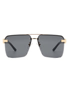 Blip - Retro Tinted Rimless Brow-Bar Fashion Square Sunglasses - Charming Charlie