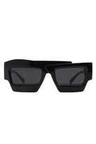 Brynden - Futuristic Square Irregular Flat Top Two-Tone Sunglasses - Charming Charlie
