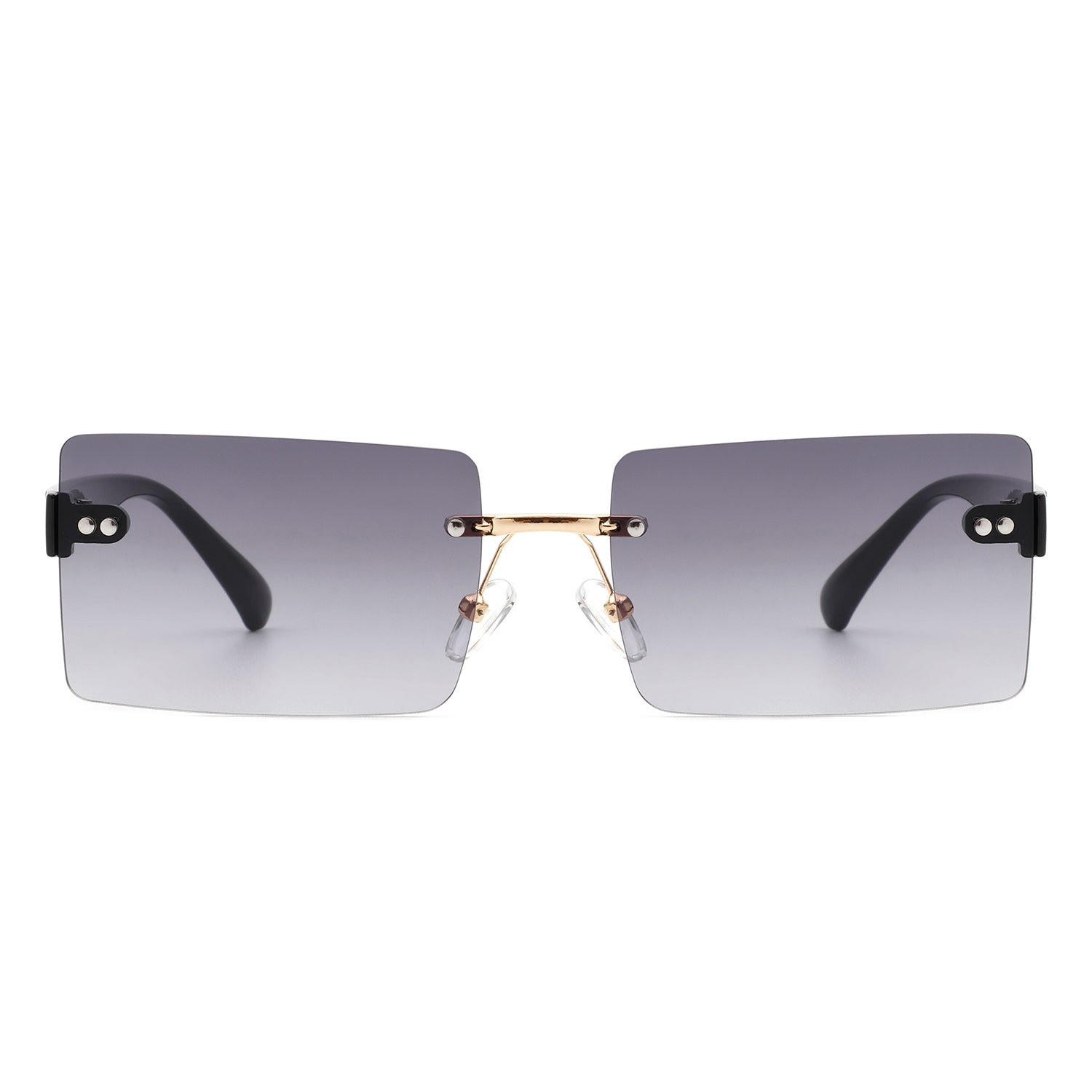 Jadesoul - Rectangle Retro Rimless Tinted Fashion Vintage Square Sunglasses - Charming Charlie