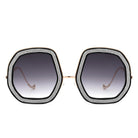 Xanadawn - Women Round Irregular Geometric Glitter Fashion Sunglasses - Charming Charlie