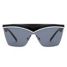 Lythia - Semi-Rimless Fashion Flat Top Sunglasses - Charming Charlie