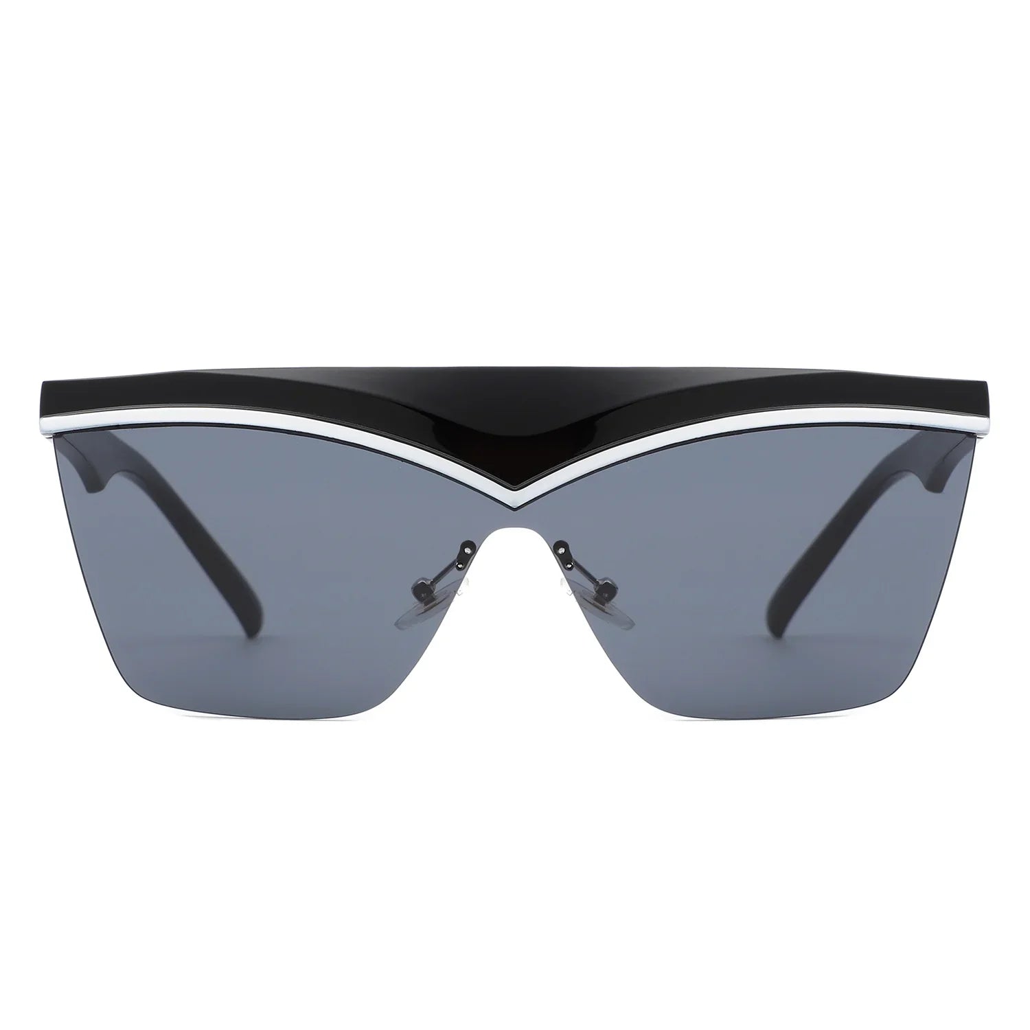 Lythia - Semi-Rimless Fashion Flat Top Sunglasses - Charming Charlie