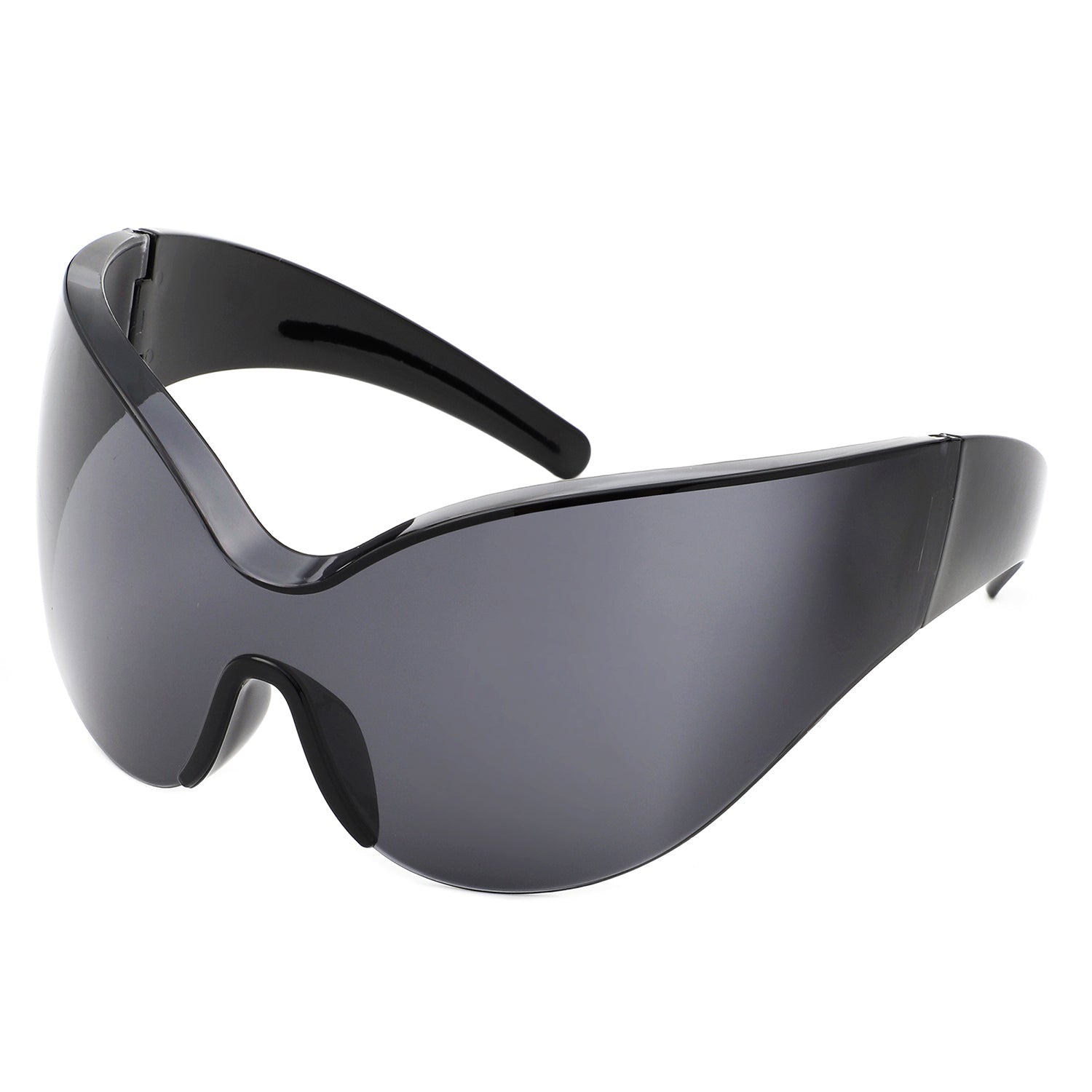Quirk - Futuristic Oversized Shield Wrap Around Tinted Sunglasses - Charming Charlie