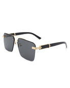 Blip - Retro Tinted Rimless Brow-Bar Fashion Square Sunglasses - Charming Charlie