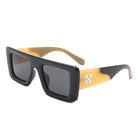 Lumos - Square Retro Two-Tone Thick Frame Flat-Top Sunglasses - Charming Charlie