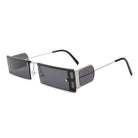Loro - Rectangle Retro Narrow Slim Flat Top Tinted Sunglasses - Charming Charlie