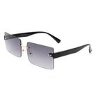 Jadesoul - Rectangle Retro Rimless Tinted Fashion Vintage Square Sunglasses - Charming Charlie