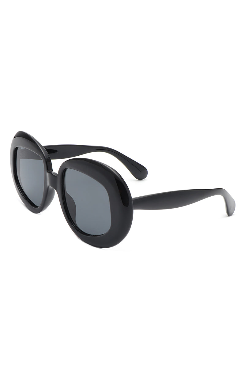 Maven - Oversized Geometric Oval Round Fashion Women's Sunglasses - Charming Charlie