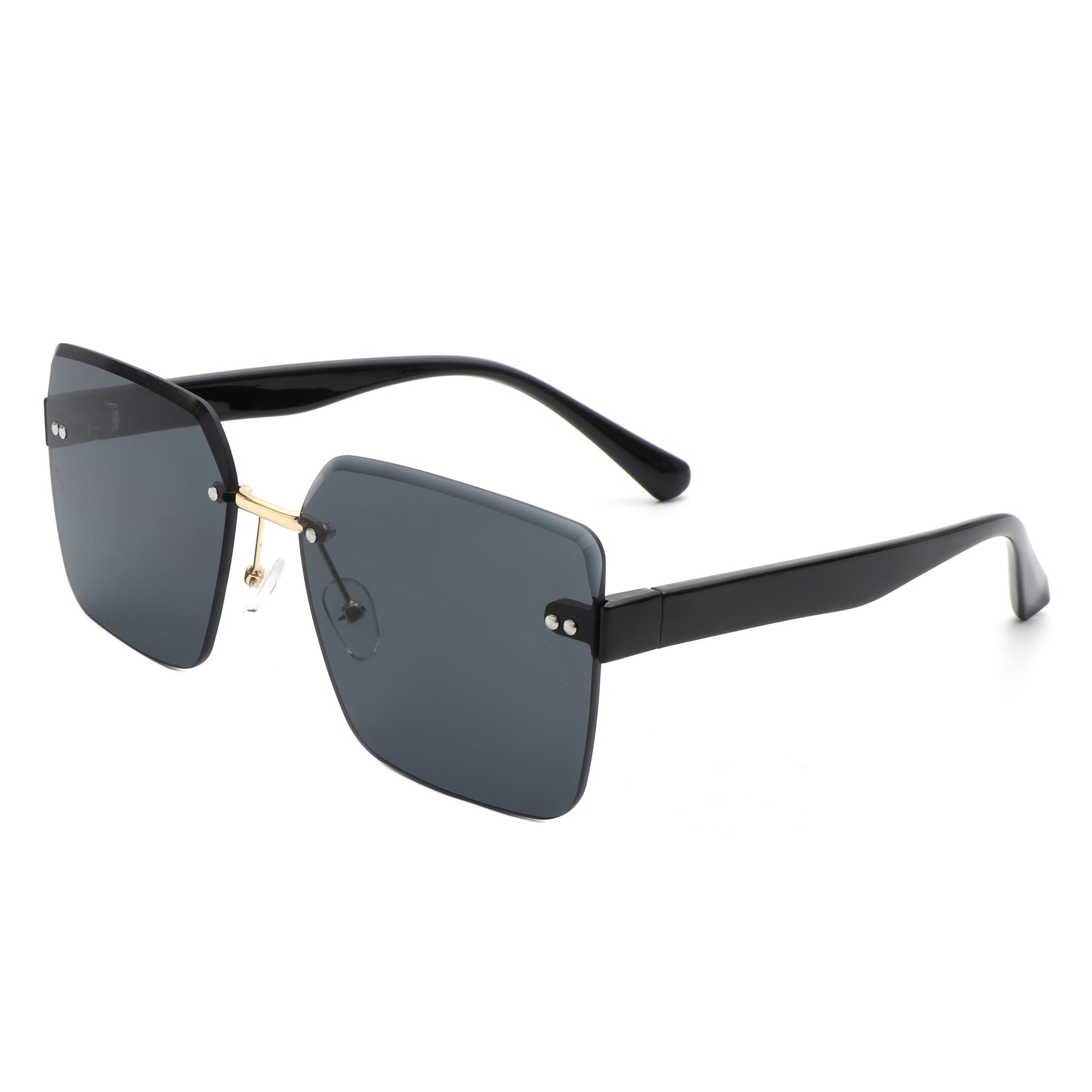 Orbit - Women's Rimless Tinted Square Fashion Sunglasses - Charming Charlie