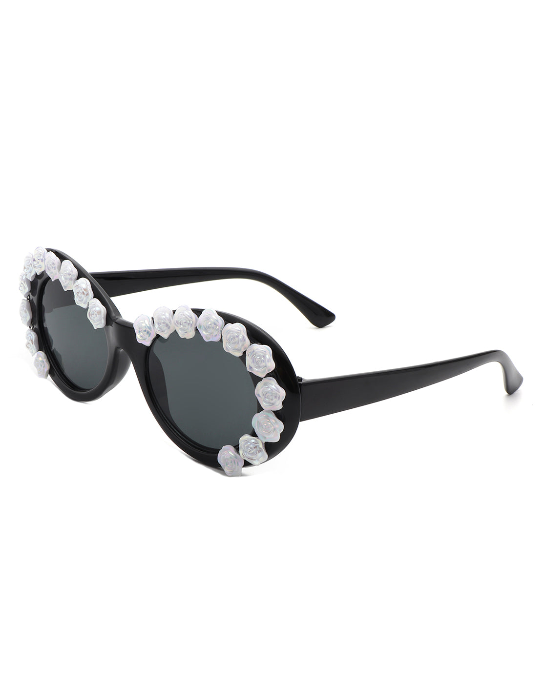 Vystra - Oval Flower Round Fashion Women's Sunglasses - Charming Charlie