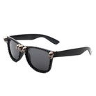 Myralis - Classic Horn Rim Rhinestone Gothic Skull Square Sunglasses - Charming Charlie