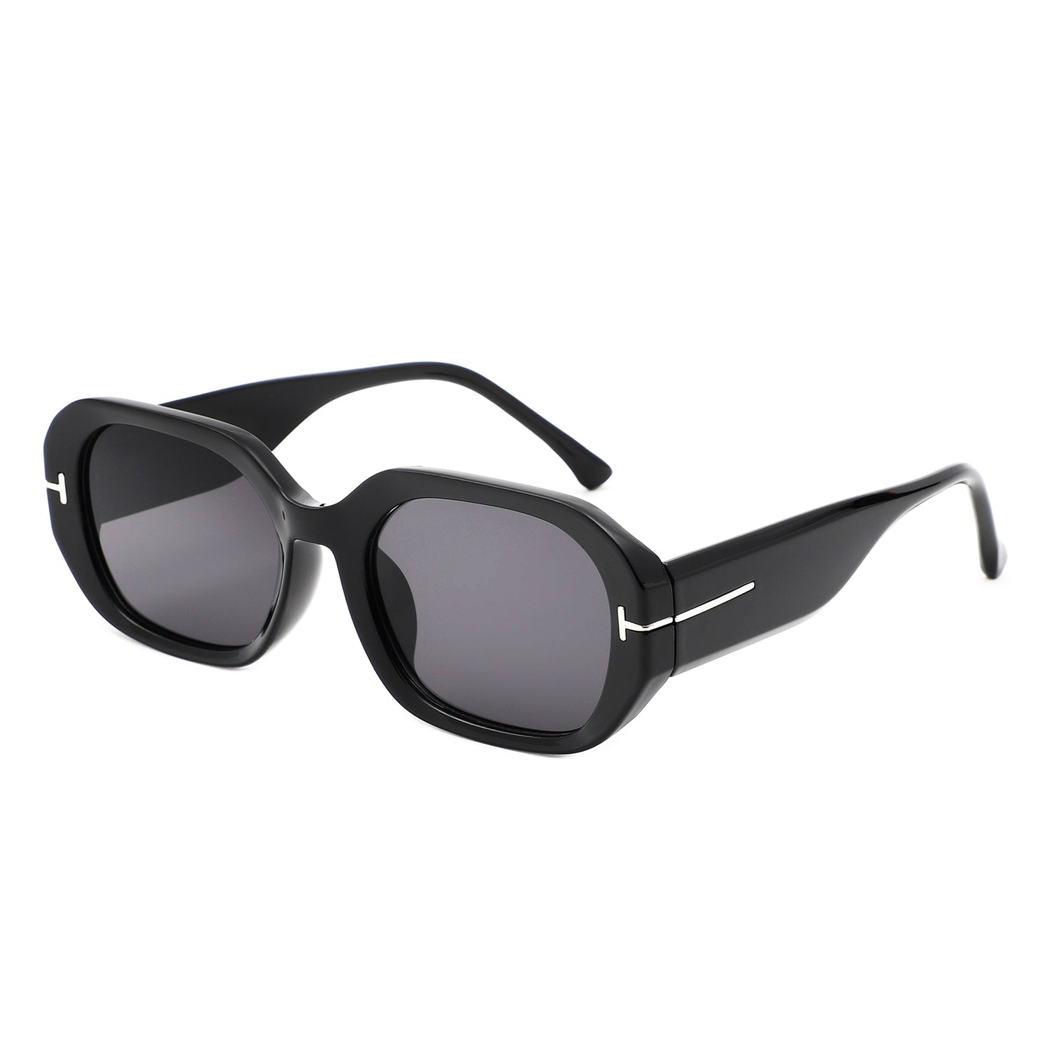 Nexis - Geometric Square Thick Frame Fashion Sunglasses - Charming Charlie
