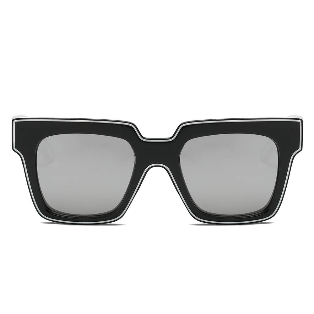 CAMDEN | S1068 - Women Retro Square Oversize Sunglasses - Cramilo Eyewear - Stylish Trendy Affordable Sunglasses Clear Glasses Eye Wear Fashion