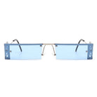 Loro - Rectangle Retro Narrow Slim Flat Top Tinted Sunglasses - Charming Charlie