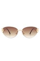 Myral - Women's Chic Frameless Oval Heart Designed Cat Eye Sunglasses - Charming Charlie