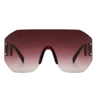 Brio - Oversized Bold Square Retro Rimless Sunglasses - Charming Charlie