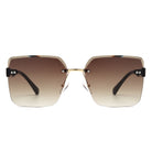 Orbit - Women's Rimless Tinted Square Fashion Sunglasses - Charming Charlie