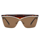 Lythia - Semi-Rimless Fashion Flat Top Sunglasses - Charming Charlie