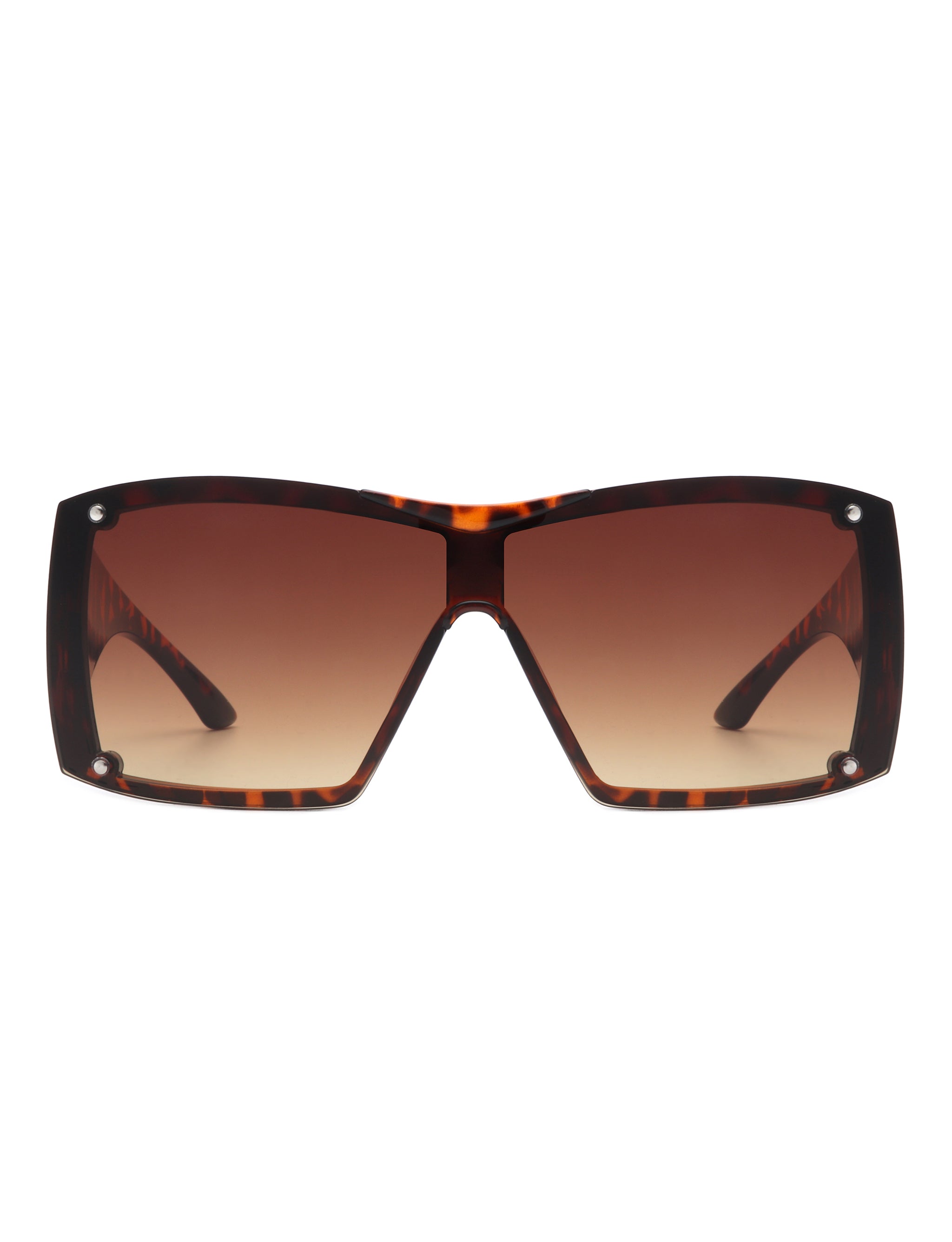 Fizz - Oversized Thick Frame Wrap-Around Women's Square Sunglasses - Charming Charlie