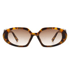 Glittera - Rectangle Retro Oval Chic Round Lens Leaf Design Fashion Sunglasses - Charming Charlie