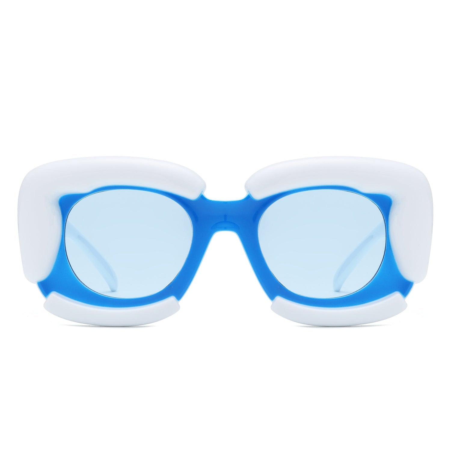 Twirl - Square Geometric Irregular Chunky Fashion Futuristic Sunglasses - Charming Charlie