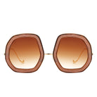 Xanadawn - Women Round Irregular Geometric Glitter Fashion Sunglasses - Charming Charlie