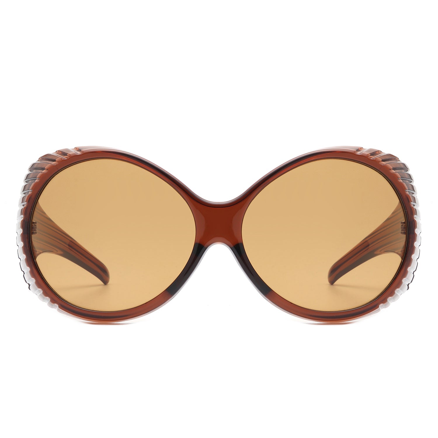 Radiant - Oversized Round Wrap-Around Fashion Women's Sunglasses - Charming Charlie