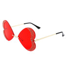 Quixotia - Rimless Butterfly Heart Shape Tinted Fashion Women Sunglasses - Charming Charlie