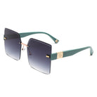 Brisla - Chic Oversized Rimless Square Tinted Fashion Women's Sunglasses - Charming Charlie