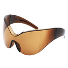 Quirk - Futuristic Oversized Shield Wrap Around Tinted Sunglasses - Charming Charlie