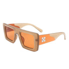 Lumos - Square Retro Two-Tone Thick Frame Flat-Top Sunglasses - Charming Charlie