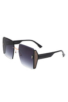 Lyris - Square Rimless Oversize Chic Women's Fashion Sunglasses - Charming Charlie