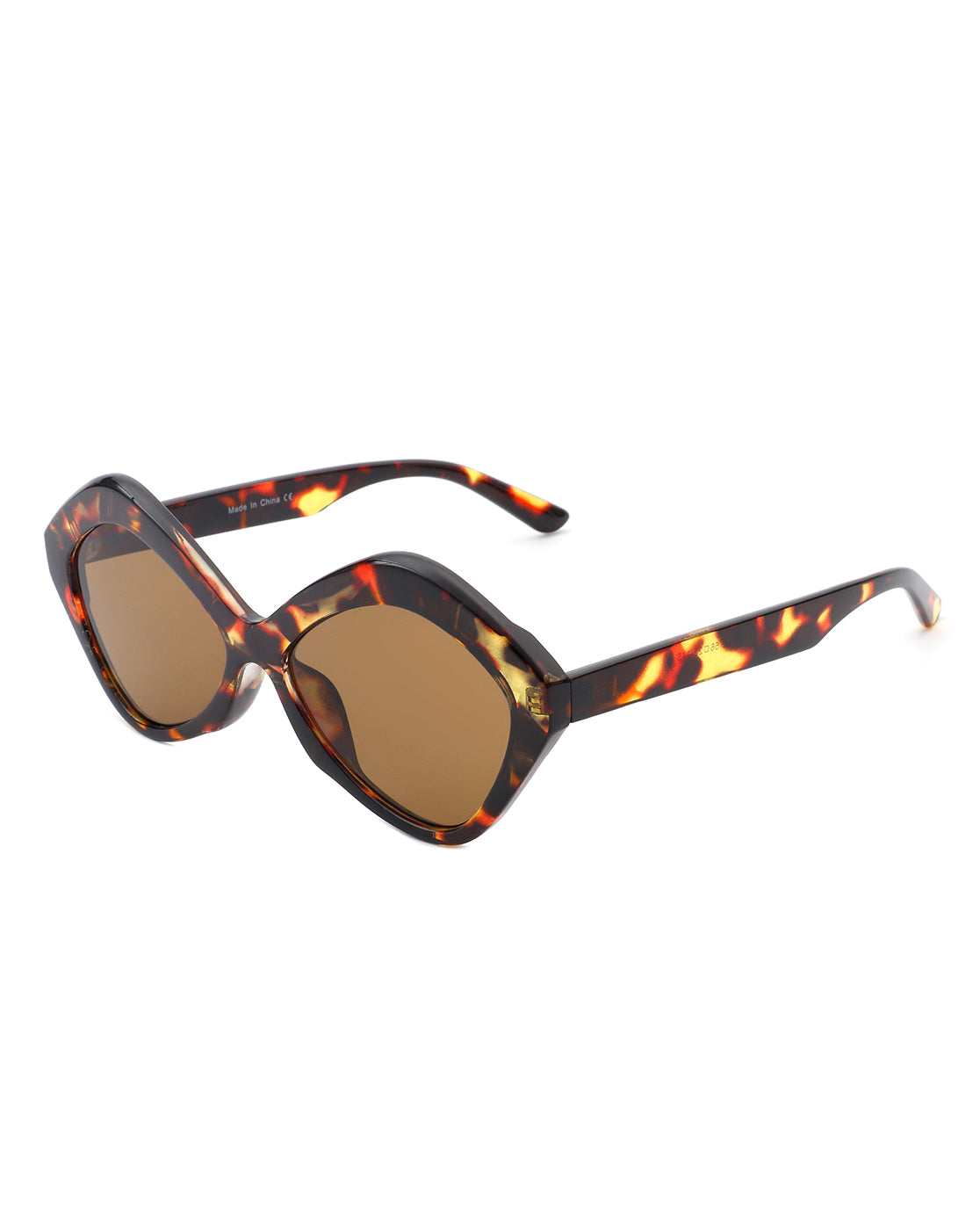 Amethyst - Women Geometric Fashion Hexagonal Cat Eye Sunglasses - Charming Charlie