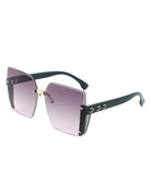Nysera - Rimless Fashion Square Flat Top Sunglasses - Charming Charlie