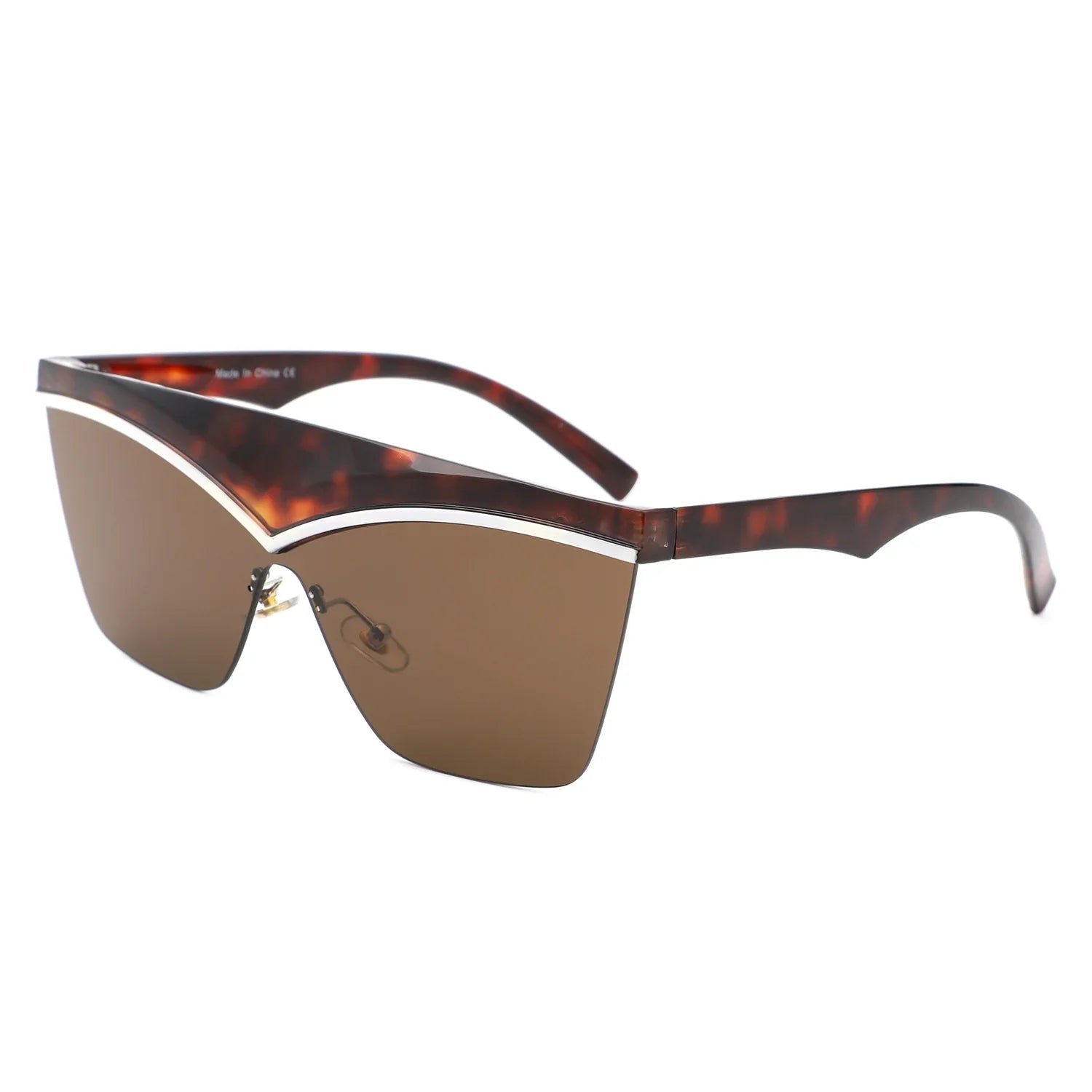 Lythia - Semi-Rimless Fashion Flat Top Sunglasses - Charming Charlie