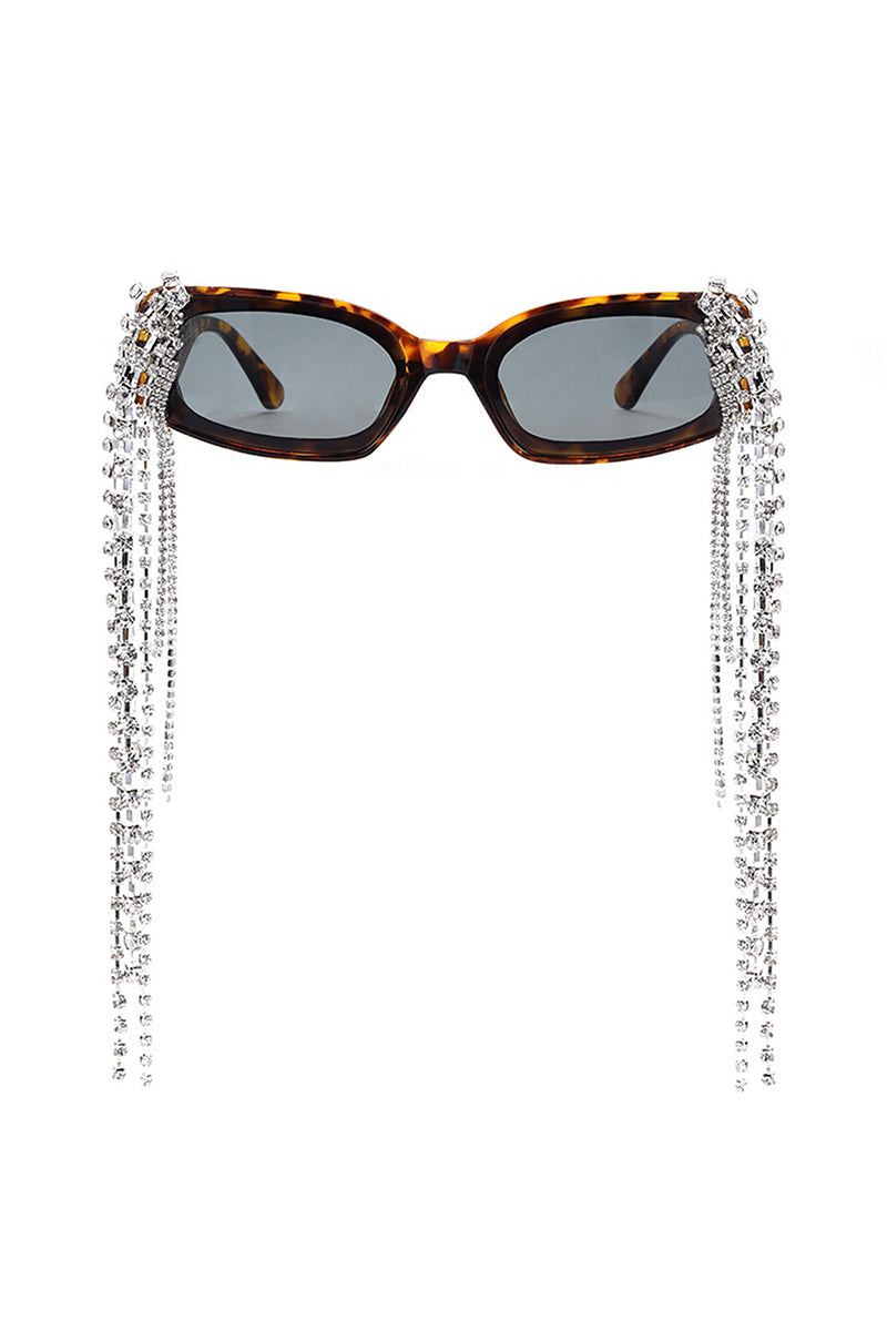 Thyria - Modern Luxury Rhinestone Chi Rectangle Women's Sunglasses - Charming Charlie