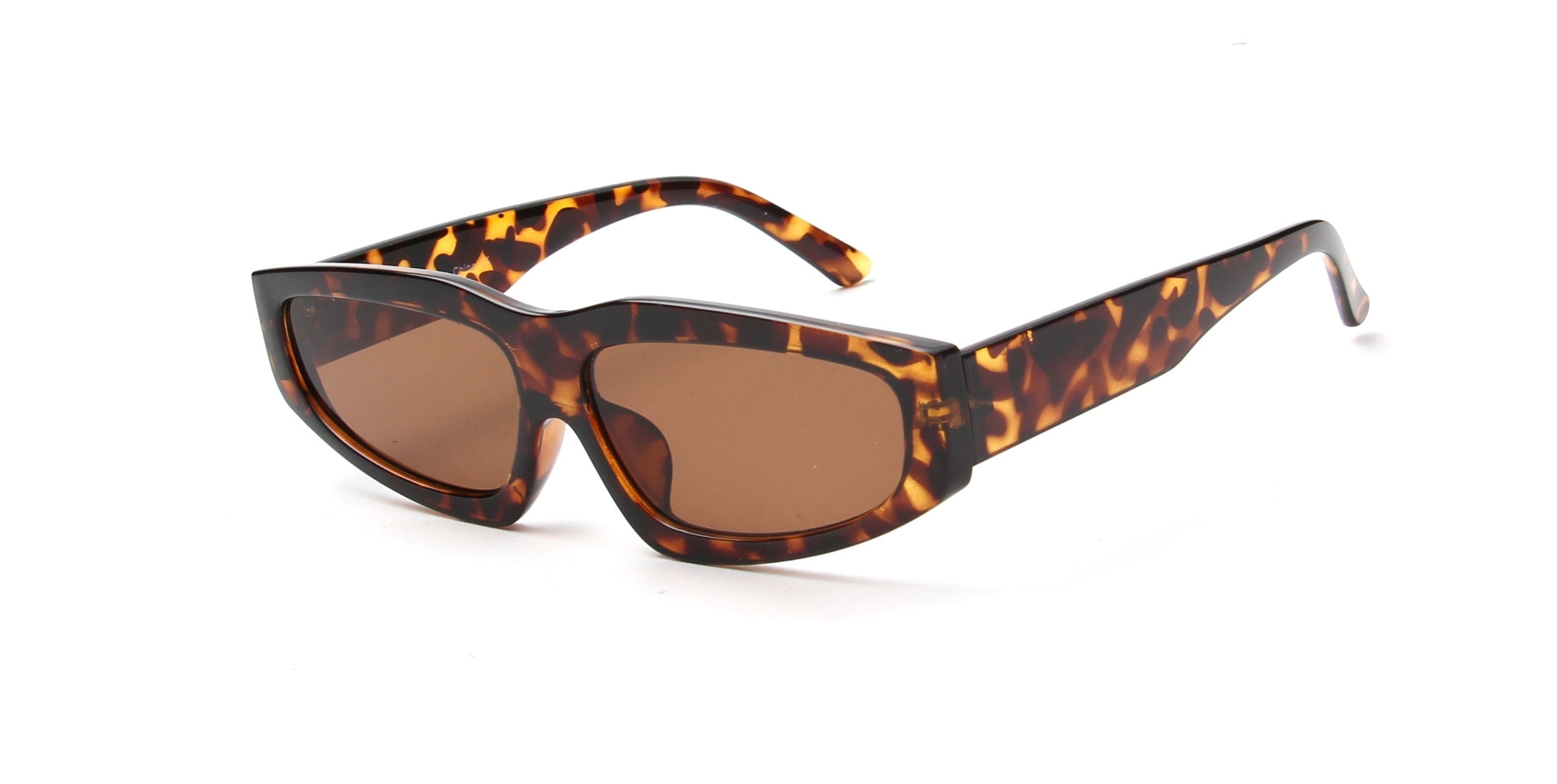 Odessa | Retro Thick Rectangle Unisex Fashion Sunglasses - Charming Charlie