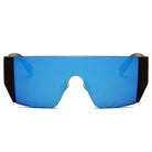 MABLETON | S3001 - Women Retro Flat Top Lens Square Shield Wrap Around Sunglasses - Cramilo Eyewear - Stylish Trendy Affordable Sunglasses Clear Glasses Eye Wear Fashion