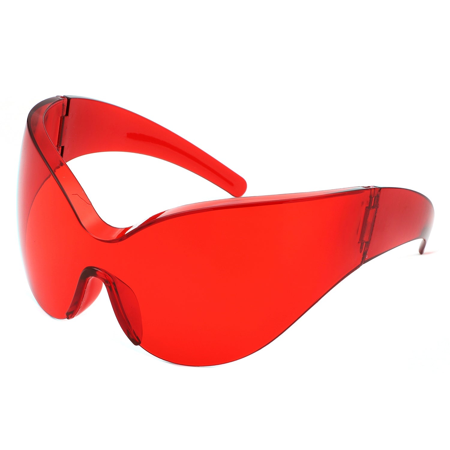 Quirk - Futuristic Oversized Shield Wrap Around Tinted Sunglasses - Charming Charlie