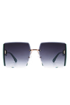Lyris - Square Rimless Oversize Chic Women's Fashion Sunglasses - Charming Charlie