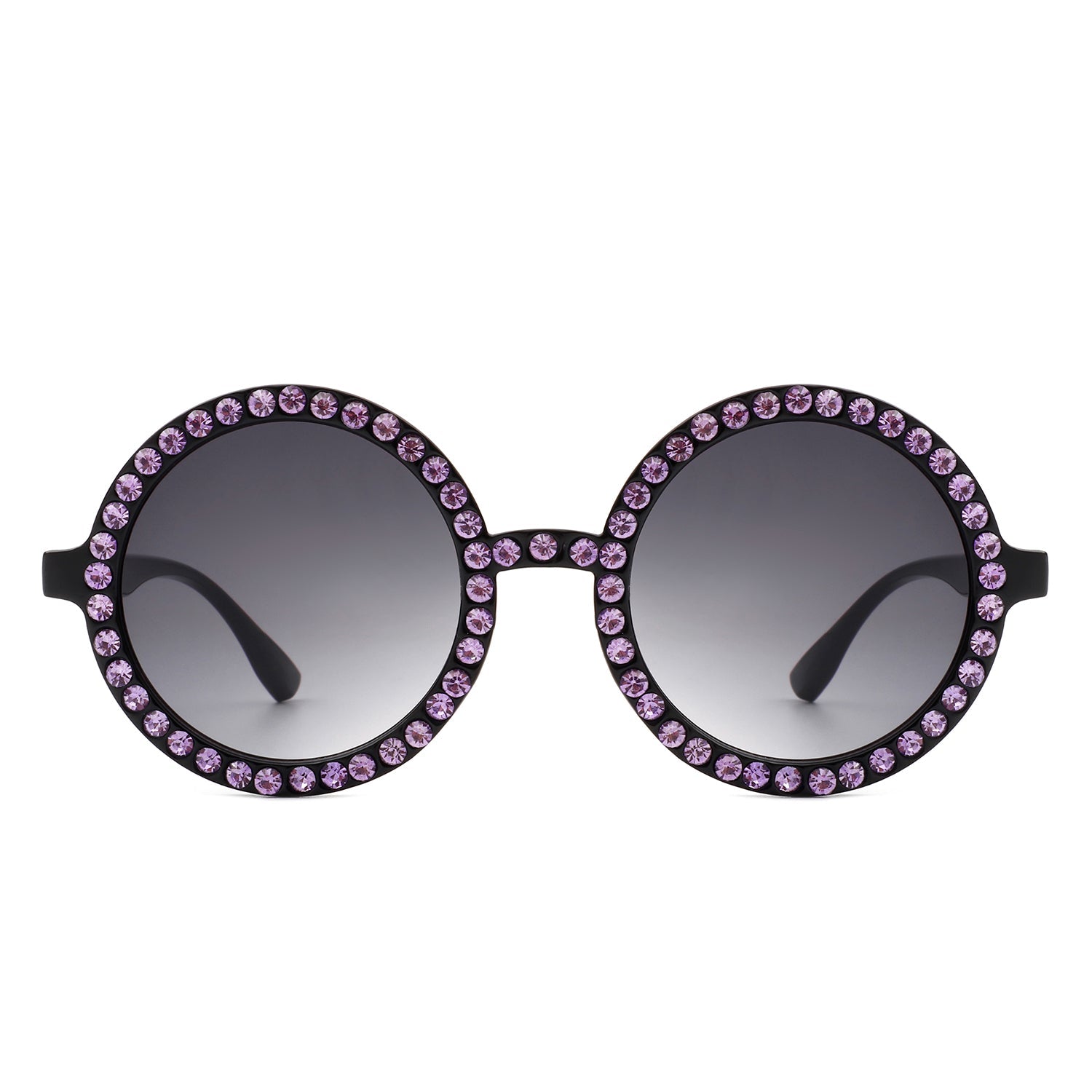 Dreamwey - Round Fashion Rhinestone Circle Oversize Women Sunglasses - Charming Charlie