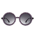 Dreamwey - Round Fashion Rhinestone Circle Oversize Women Sunglasses - Charming Charlie