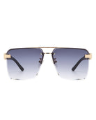 Blip - Retro Tinted Rimless Brow-Bar Fashion Square Sunglasses - Charming Charlie
